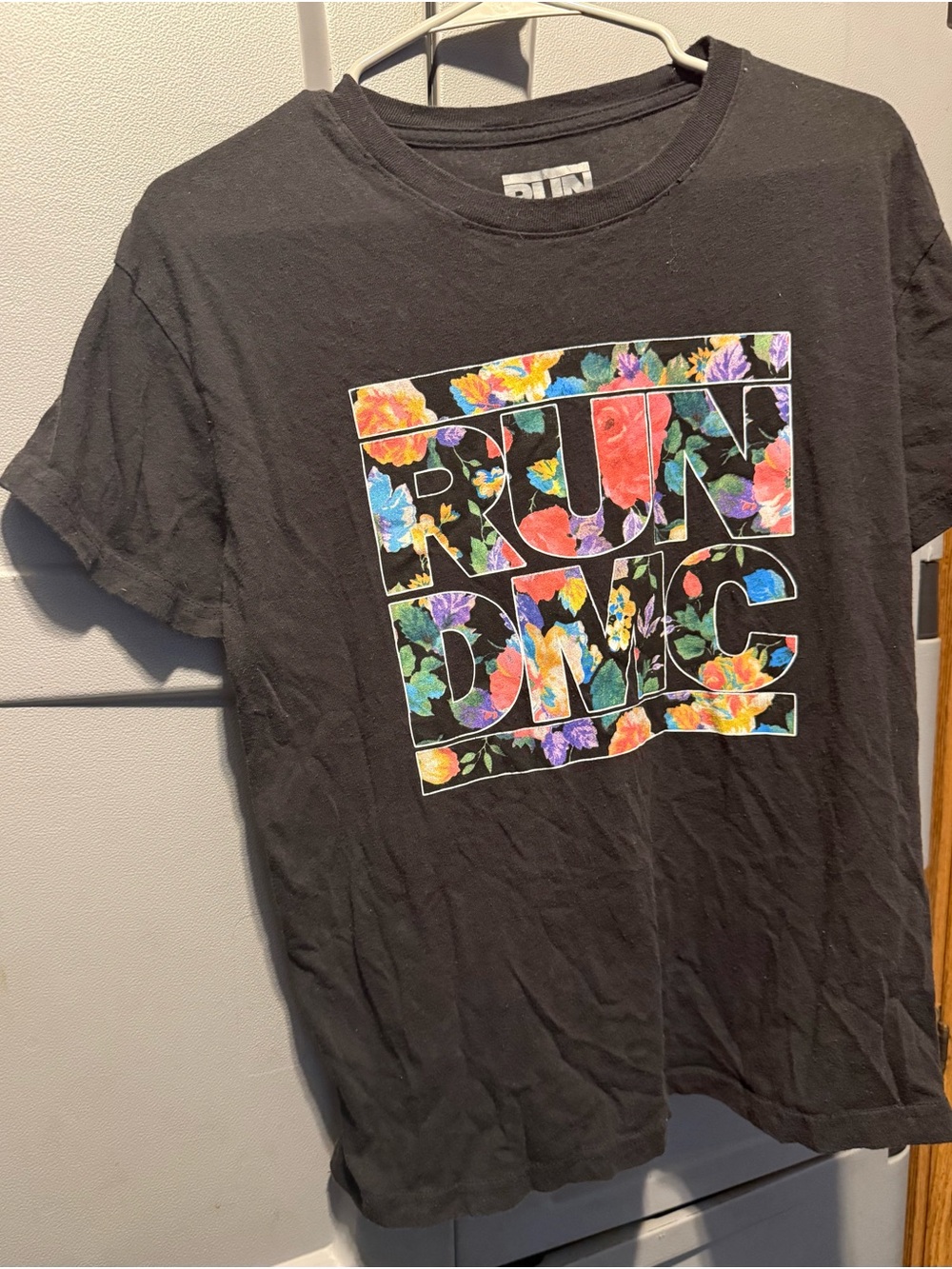 Black Floral Logo Tee